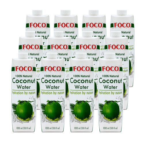 Foco Kokoswasser Natur 1000ml x 12 Flaschen (KARTONBESTELLUNG - Kann nicht mit anderen Artikeln gemeinsam verrechnet und versandt werden!)